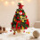 Mini Artificial Christmas Tree with LED Lights 17.72 in Red 5