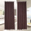 Privacy Curtains Polyester Brown 1 Set 1
