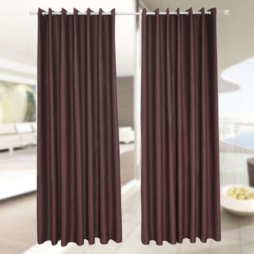 Privacy Curtains Polyester Brown 1 Set