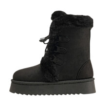 Women's Tall Snow Boots Insulated Square Toe Size 7 Black