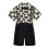 Boy Easter Semi-Formal Outfit Black Short Sleeve Shirt with 1