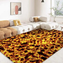 3D Volcano Lava Area Rug Red Nonslip Floor Mat 5x7 ft