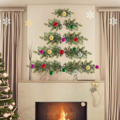 Christmas Tree Decorations Wall-Mounted Green Artificial