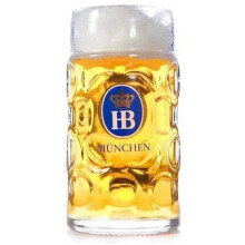 Hofbräuhaus München beer stein 1 liter dimpled glass