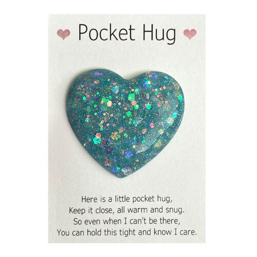 Pocket Hug Heart Token with Greeting Card