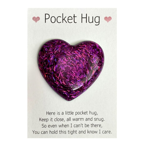 Pocket Hug Heart Token with Greeting Card
