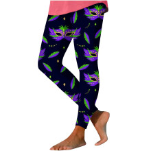 St. Patrick's Day leggings dark purple 3XL with pockets