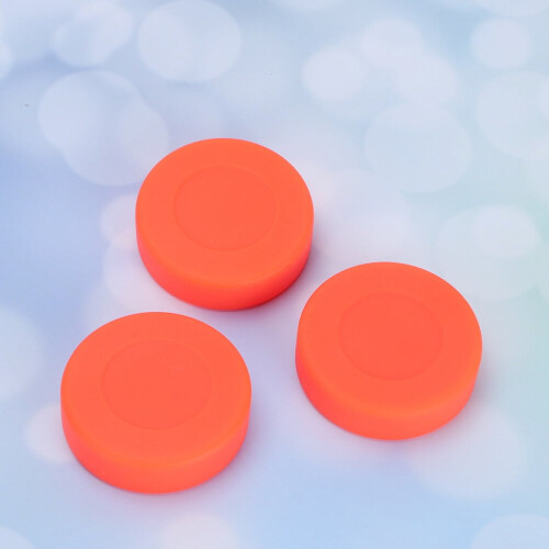 Red Rubber Hockey Pucks Textured Edges 10 Pcs