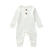 Toddler Long Sleeve Ribbed Henley Jumpsuit One-Piece