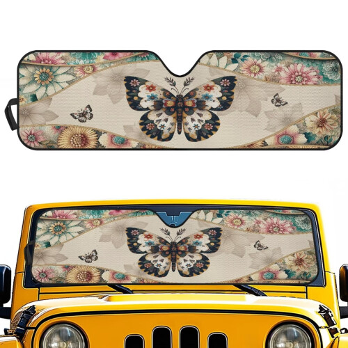 Mandala Butterfly Windshield Sun Shade for Jeep Models UV