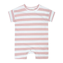 Baby Striped Short Sleeve Jumpsuit Bodysuit Pink 12-24