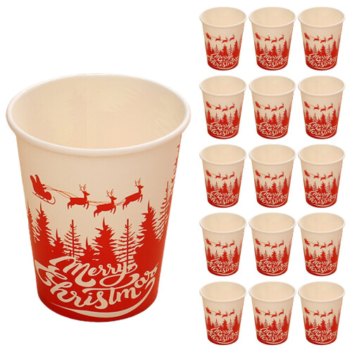 Christmas Disposable Cups Hot Cold Beverage 16 Pack