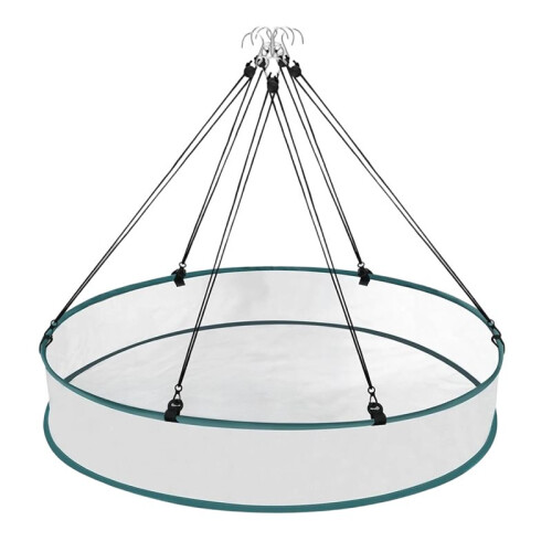 Bandeja Coletora de Ração para Pássaros de 60 cm (24 Polegadas) para Plataforma de Comedouro Suspenso com Aro Ajustável para Uso Externo