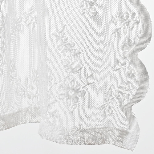 Short White Curtains Polyester Light Filtering 75x60cm 2