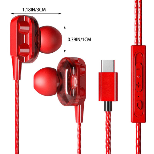 Type-C Wired Earbuds with Mic for iOS Android Devices 1