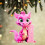 Pink Dinosaur Christmas Ornament Acrylic Flat 26 Letters 1