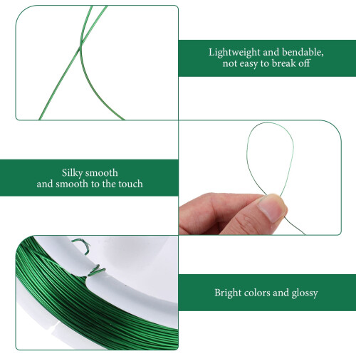 Green DIY Jewelry Wire Flexible Galvanized Iron 2 Rolls 2