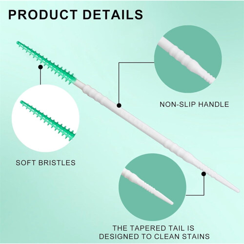 Triani Dental Picks Double-Head Plastic 150Pcs Green 2