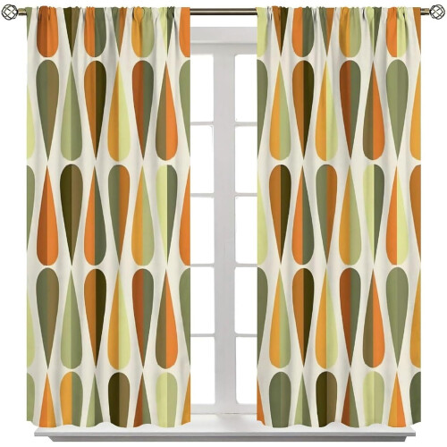 Mid-Century Modern Curtains Atomic Starburst Pattern 1