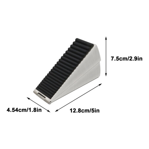 Adjustable Door Stopper Stainless Steel Rubber Base 1 Pack 1