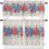 4th of July Kitchen Curtains Set with Valances Blue Red 2