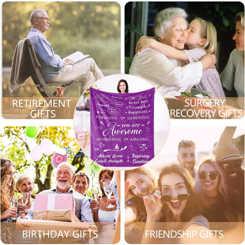 Purple Throw Blanket 60x80in Inspirational Gift 1