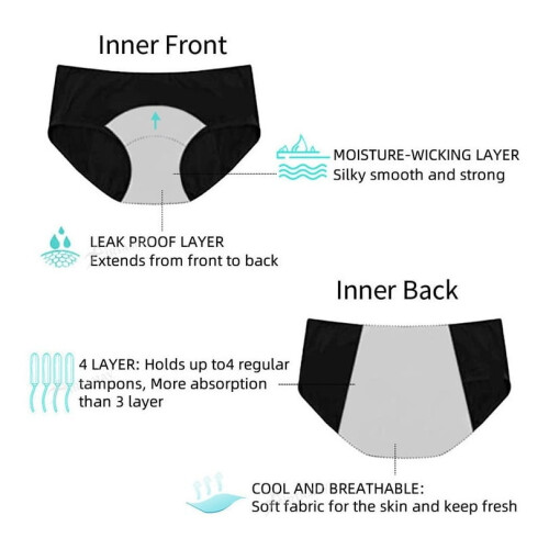 Menstrual Panties Leakproof Four-Layer 4 Pieces 2