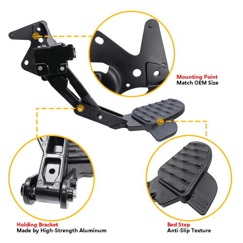 Retractable Rear Bed Step for Dodge Ram 1500 DT 2019–2022 1
