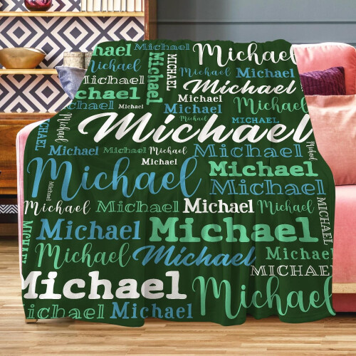Gepersonaliseerde flanellen plaid met naam 2