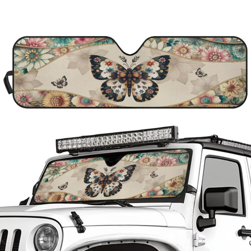 Mandala Butterfly Windshield Sun Shade for Jeep Models UV 1