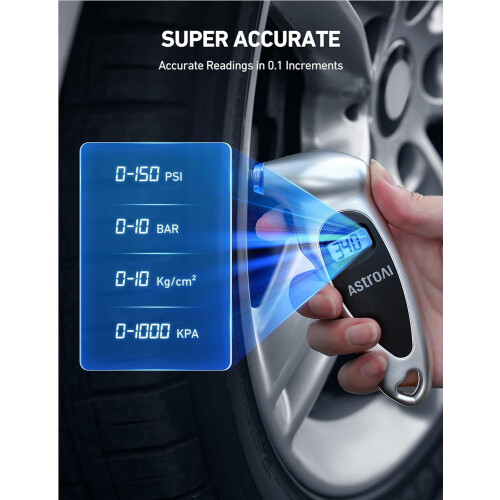 Digital Tire Pressure Gauge 0-150 PSI with Backlight LCD 1