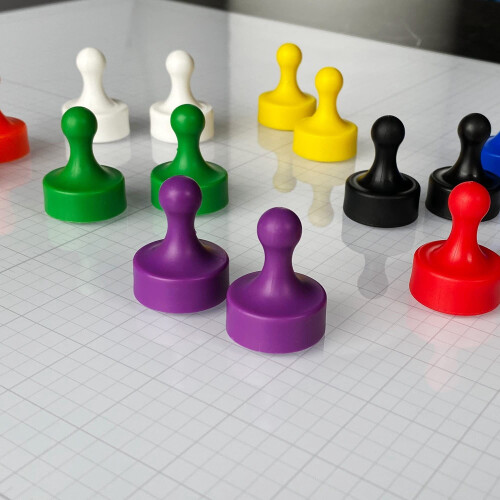 Neodymium pawn magnets pastel multi-color 8 pcs 1