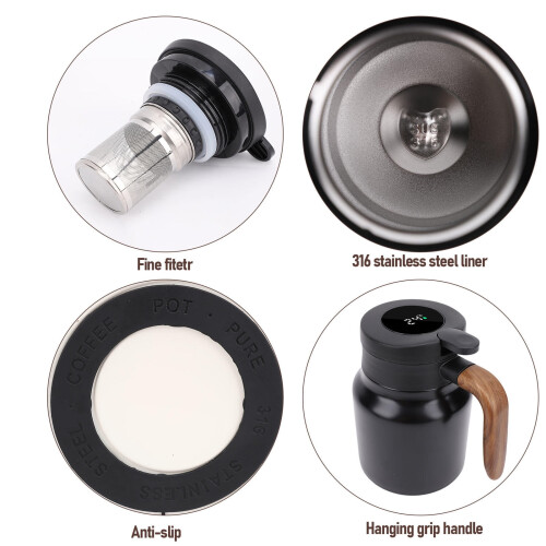 Stainless Steel Thermal Coffee Carafe 1000ml 2