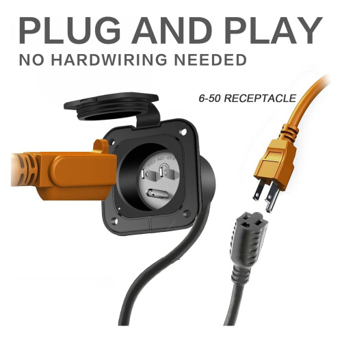 RV Power Socket Flanged Inlet 15A AC Receptacle 1