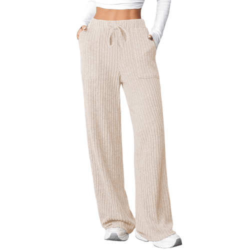 Women's Casual Joggers with Pockets Beige M 1