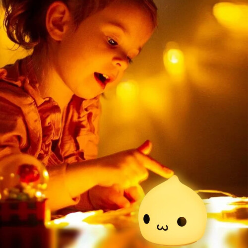Kawaii Dumpling Night Light Silicone Portable 2