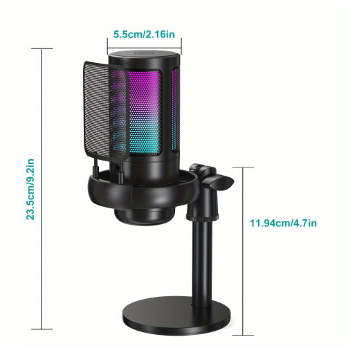 USB Condenser Microphone with Mute Switch and Accessories 1