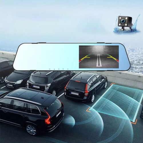Dash Cam with 4.5" HD Screen, Front 1080P + Rear 720P, 1