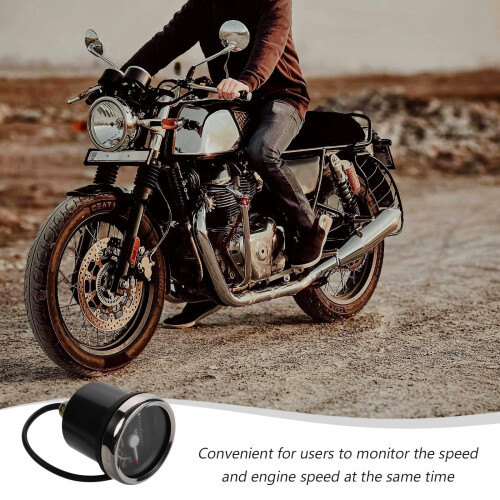 Motorcycle Speedometer Tachometer Mechanical Dual Scale 2