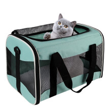 Soft-Sided Small Animal Travel Carrier Green 15x10x10 Inch