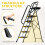 Folding Step Stool Ladder with Handrails Steel 3-6 Steps 5