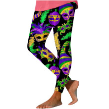 Women's St. Patrick's Day Leggings Shamrock Design A3 Pink L