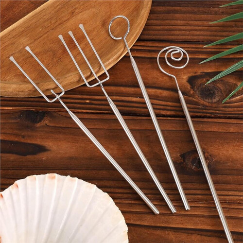 4pcs Stainless Steel Chocolate Dipping Tools Set for Candy Making, Truffles, Cake Decorating 2