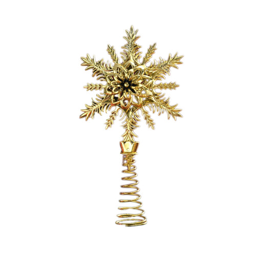 Christmas Tree Topper Snowflake Gold 3D Glitter Star