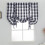 Grey and White Check Tie-Up Curtains Farmhouse Thermal 1