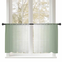 Sage Green White Gradient Sheer Curtains 52x54 Rod Pocket
