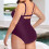 Women's Plus Size Monokini Swimwear Push-Up Deep U-Neck 3