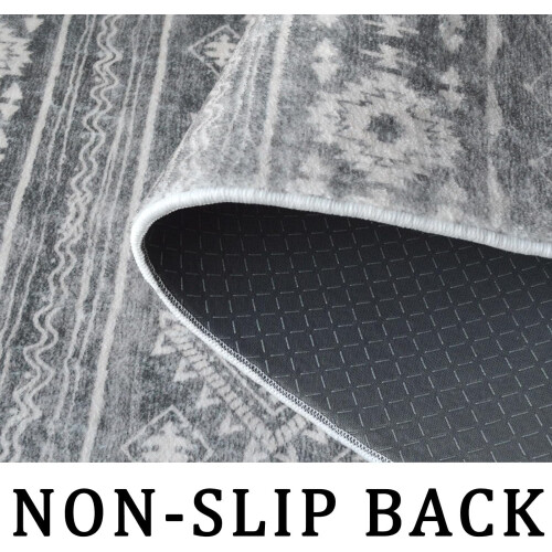 Kitchen Runner Rug Set Non-Slip Grey 2-Piece 2