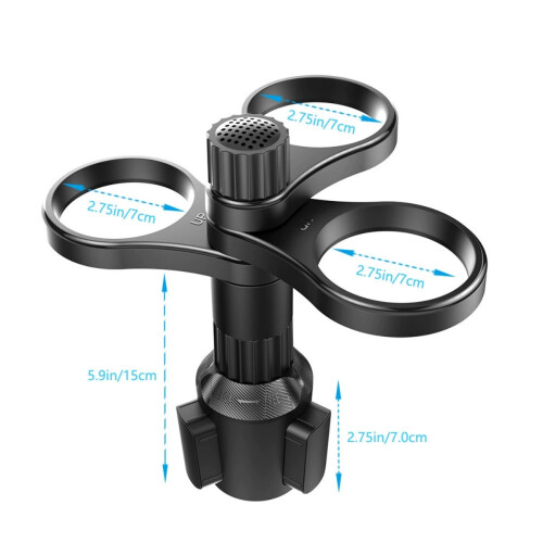 Car Cup Holder Expander with Adjustable Base, Universal Car Cup Holder Organizer for Road Trips 1