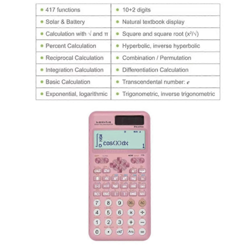991ES Plus 2nd Edition Scientific Calculator 417 Functions Solar Powered Calculator for School Students and Ex 1